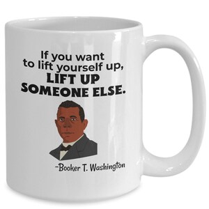 Caneca de Booker T. Washington, xícara de café do mês da história negra, presente do BLM, presente vintage de Booker T. Washington, presente dos direitos civis do Juneteenth