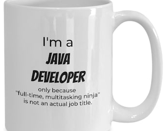 Java developer mug, Future Java developer Gifts, computer programmer coffee cup From Team Leader, freelance developer promotion gift
