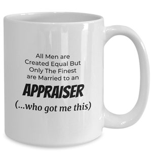 Caneca para marido avaliador, xícara de café para marido avaliador, presente para futuro marido avaliador, presente para licença de avaliador residencial, marido avaliador