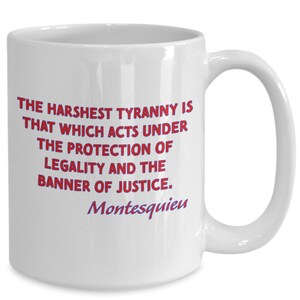 Baron de Montesquieu mug, Charles Louis de Secondat coffee cup, Polisci teacher gift, political philosopher gift, political science student