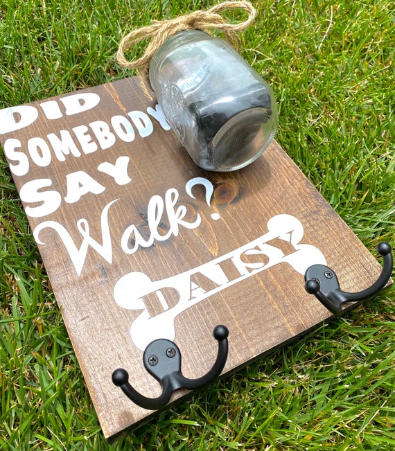 wooden dog leash holder etsy