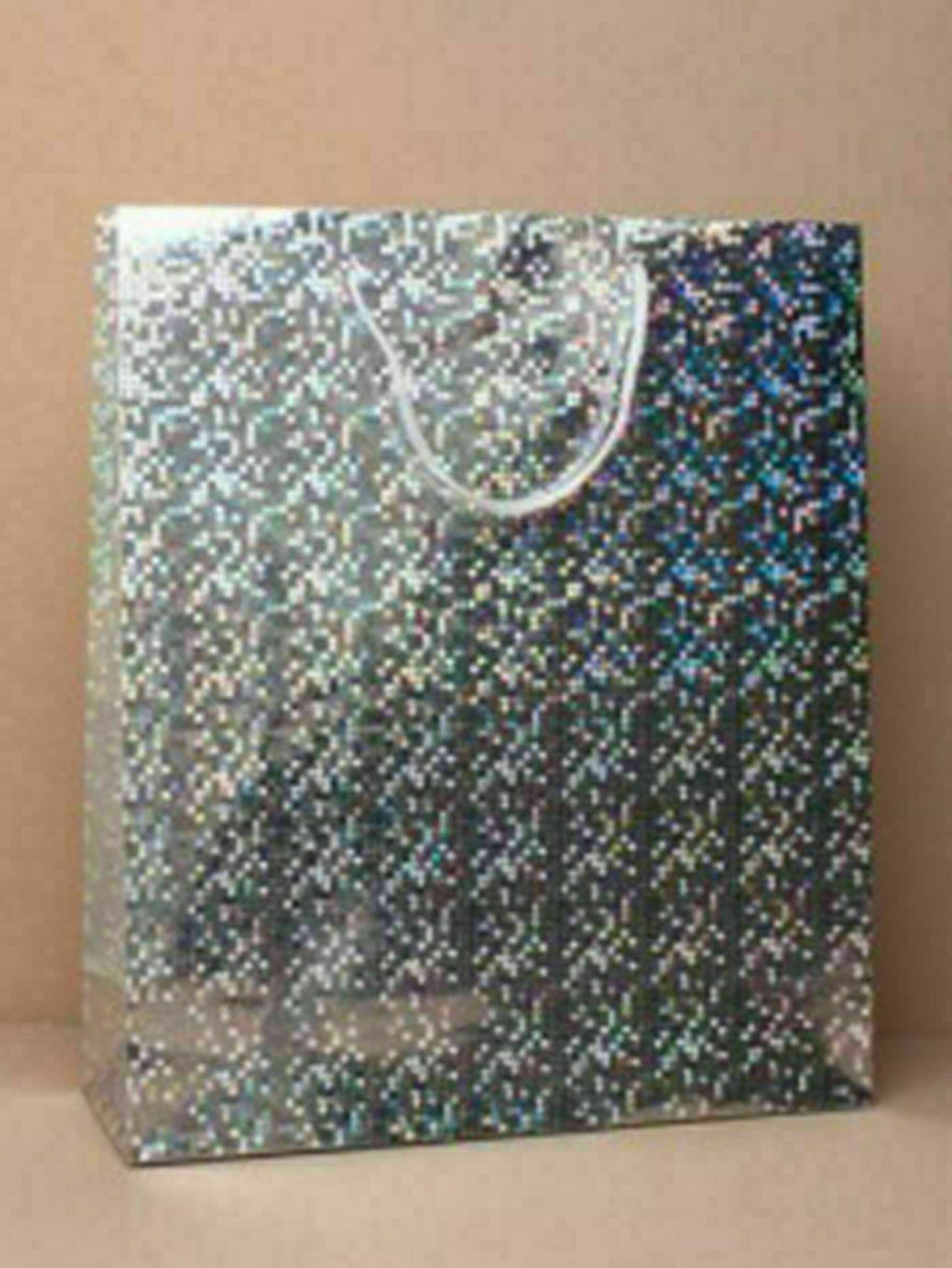 12 Pack Silver Gift Bags Holographic Foil Party Weddings Etsy