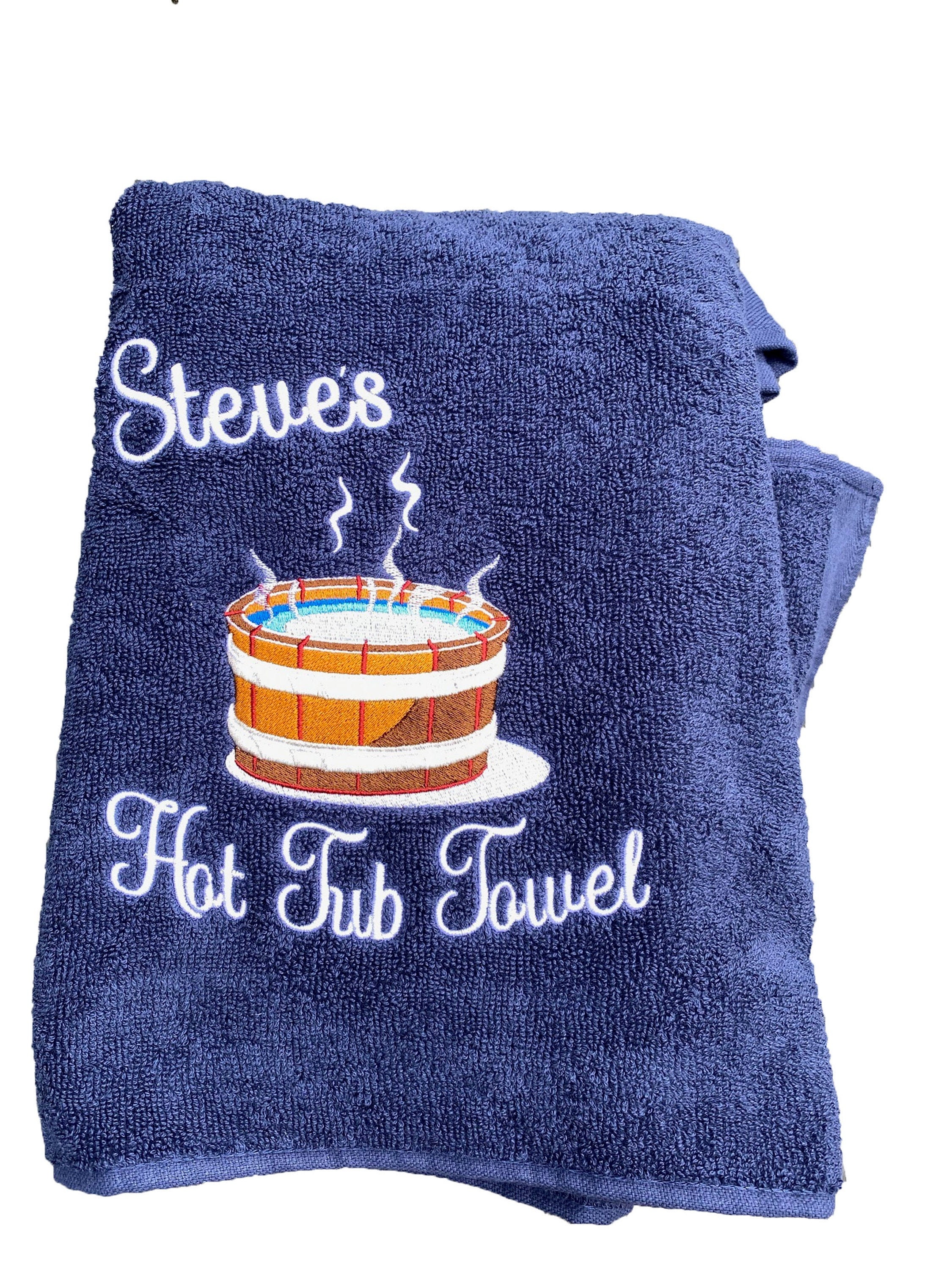 Personalised Hot Tub Towel Embroidered Hot Tub Design Custom Etsy