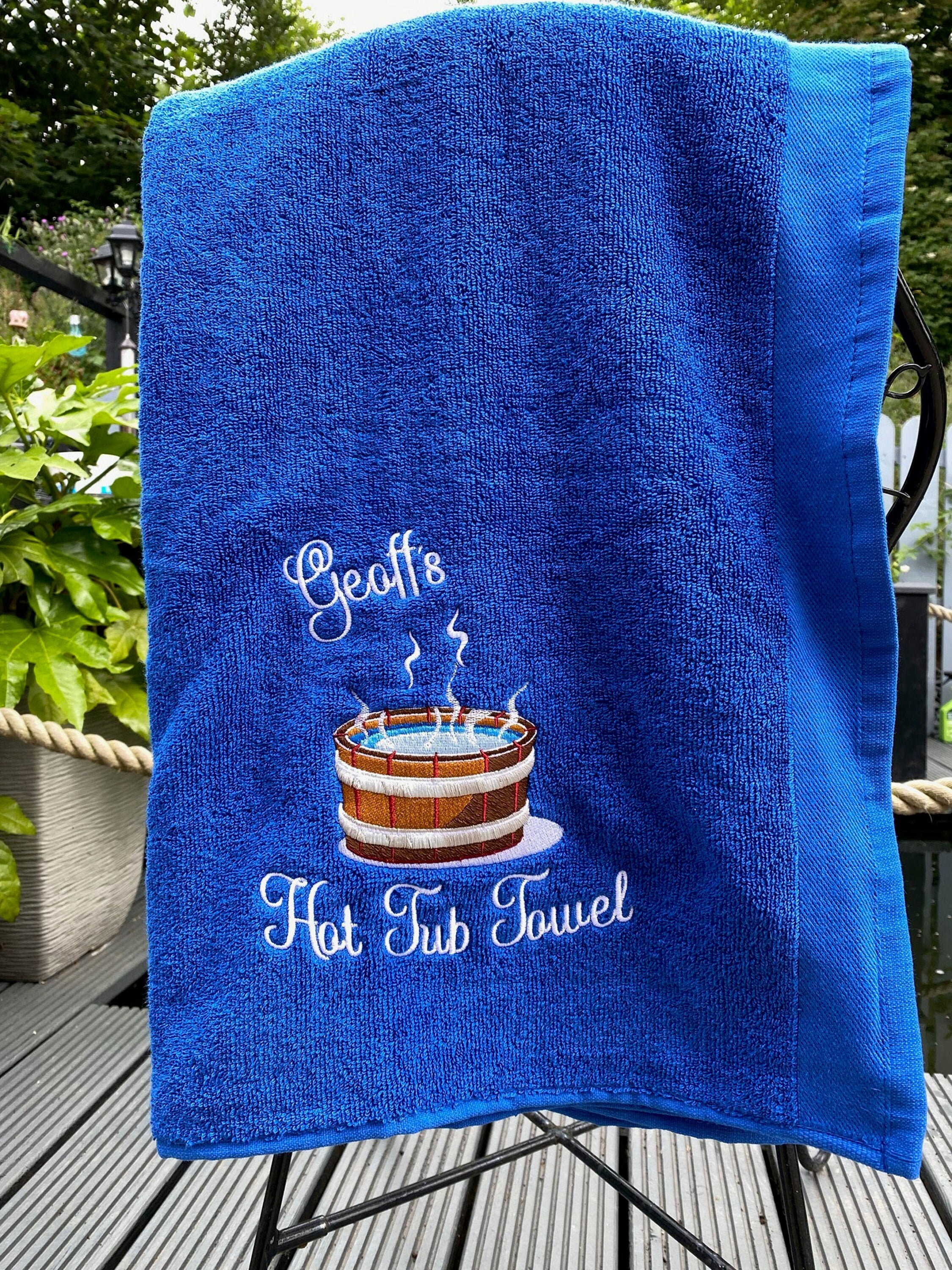 Personalised Hot Tub Towel Embroidered Hot Tub Design Custom Etsy