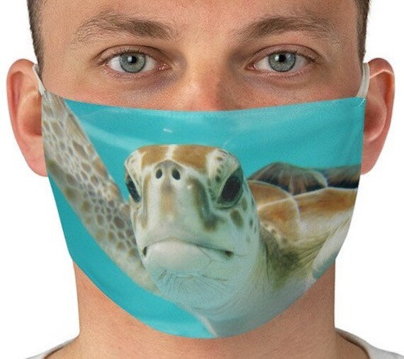 Sea Turtle Face Mask Turtle Mask Tropical Face Mask Ocean Etsy