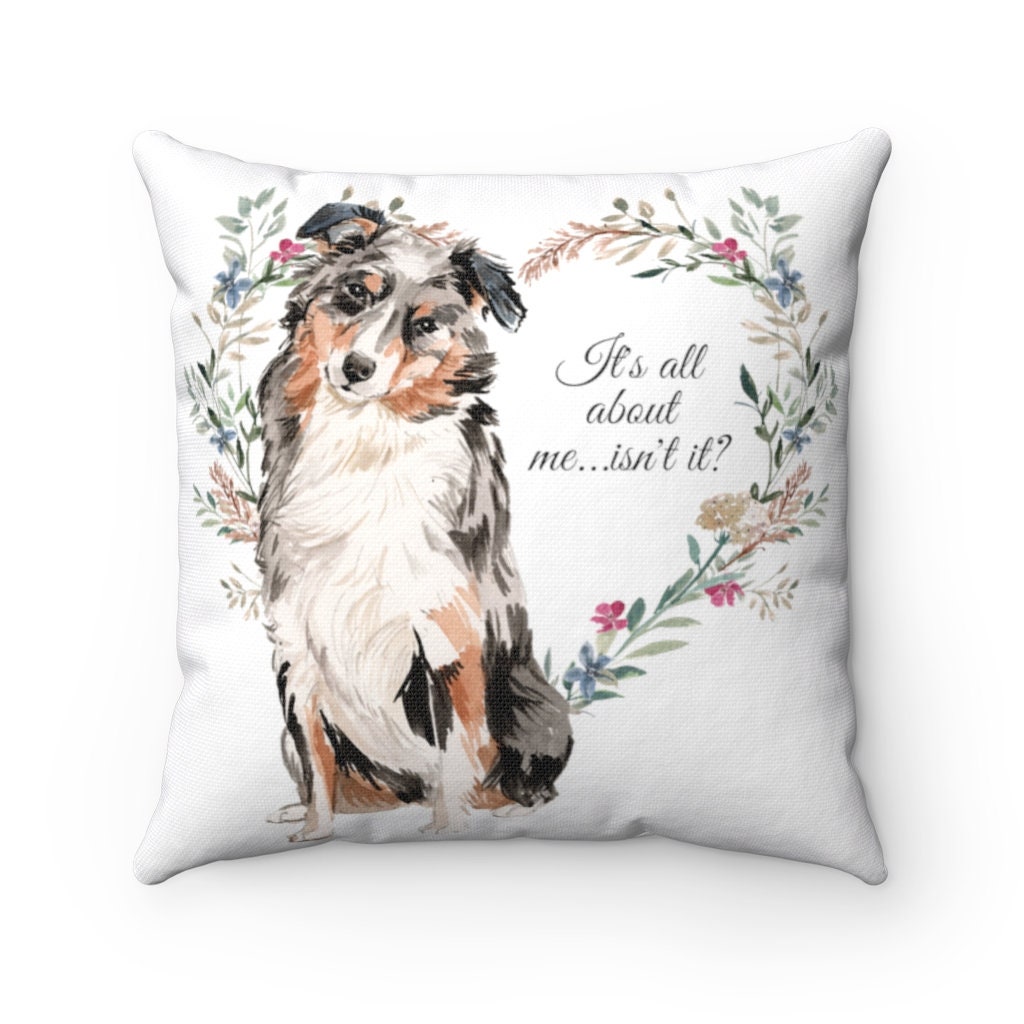 Australian Shepherd Pillow Aussie Dog Pillow Dog Throw Etsy