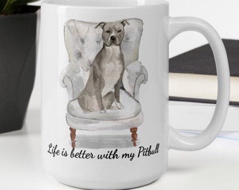 Pitbull Gift, Pitbull Mom, Coffee Mug, Pittie Gift, For Christmas, Cute Coffee Mug, Pitbull Dad Mug, American Staffordshire Terrier