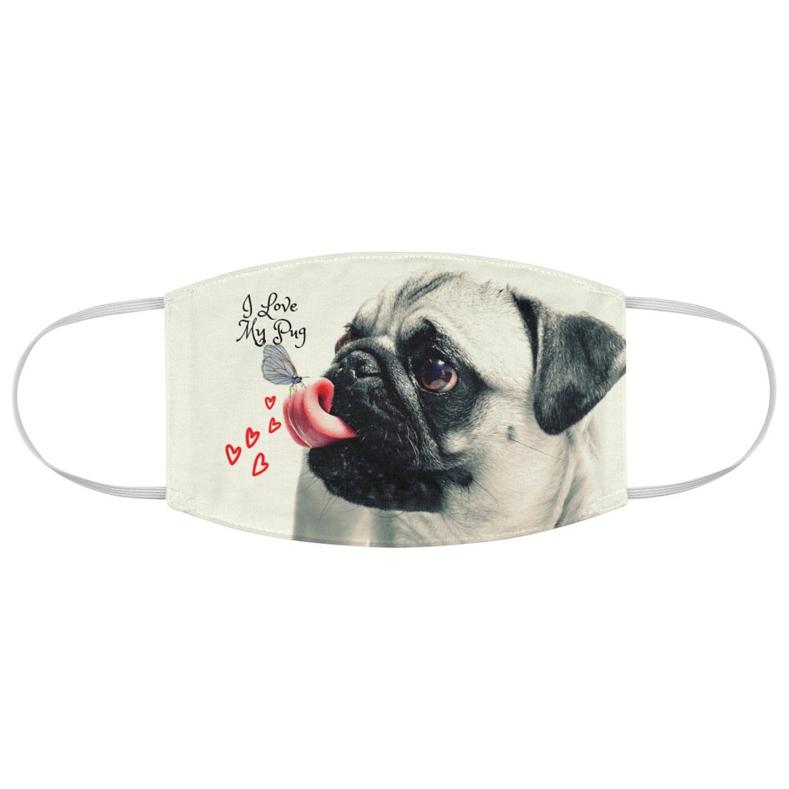Pug Face Mask Pug Mask Pug Print Face Covering Pug Gift Etsy