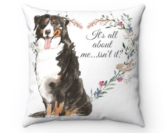 Bernese Mountain Dog Pillow, Berner Cushion, Dog Pillow, Dog Throw Pillows, Dog Cushion, Outdoor Pillow, Cushion Pillow, Printed Pillow
