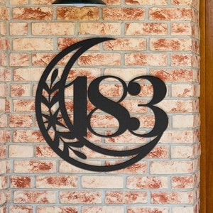 HOUSE NUMBER Sign, MOON House Number, Witchy Decor, Custom Street Number Sign, Moon House Number, Home Number Sign