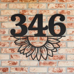 HOUSE NUMBER Sign, METAL House Number, Custom Number Sign, Address Plaque, Flower House Number, Home Number Sign