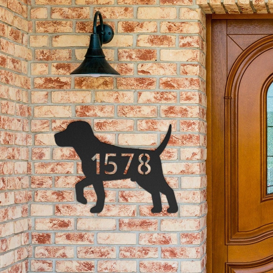 DOG HOUSE NUMBER Sign Custom Street Sign Metal Home Number Etsy