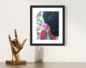 Wall Art, African American Art, gift for her, Chic, Black Girl Art, Fine Art Print