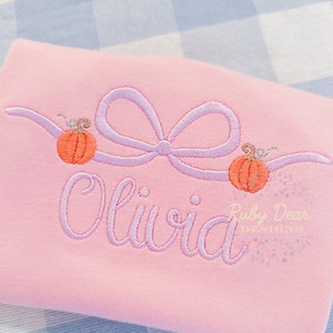 Bow with Pumpkins Machine Embroidery Design