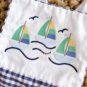 Sailboats with Birds Machine Embroidery Design