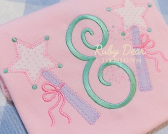 Princess Wand Applique Machine embroidery Design