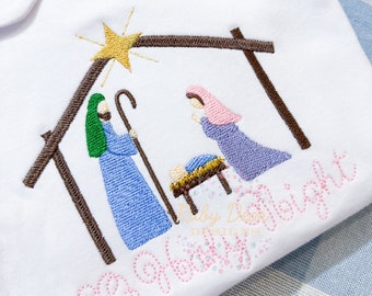 Nativity Fill and Satin Stitch Machine Embroidery Design