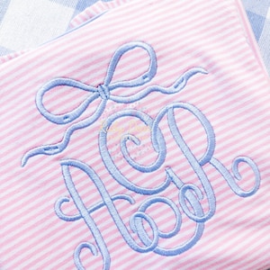 Bow Monogram Topper Satin Stitch Machine Embroidery Design