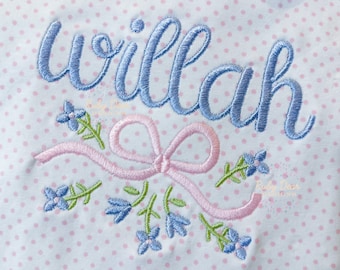 Grand Floral Bow Satin Stitch Machine Embroidery Design