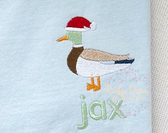 Mallard Santa Mini Satin and Fill Stitch Machine Embroidery Design