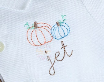 Pumpkin Duo Mini Bean Stitch Machine Embroidery Design