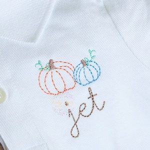 Pumpkin Duo Mini Bean Stitch Machine Embroidery Design
