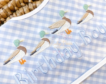 Mallards In A Row Satin and Fill Stitch Machine Embroidery Design