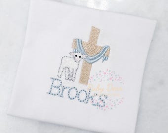 Easter Cross and Lamb Mini Fill Stitch Machine Embroidery Design