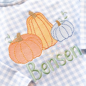 Pumpkins Boy Sketch Stitch Machine Embroidery Design