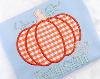 Pumpkin Appliqué Satin Stitch Machine Embroidery Design
