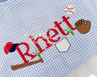 Build Your Own Baseball Mini Set of 6 Fill Stitch Machine Embroidery Design