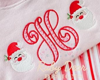 Santa Mini with Holly Berry Fill Stitch Machine Embroidery Design