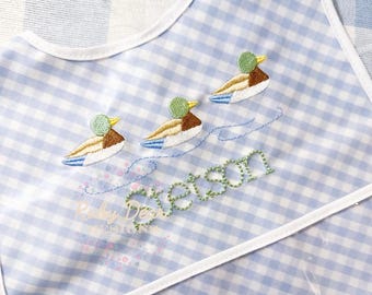 Three Little Mallards in Water Fill and Satin Stitch Machine Embroidery Design