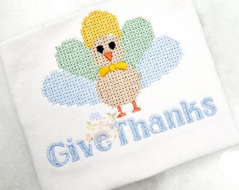 Turkey Boy Cross Stitch Machine Embroidery Design