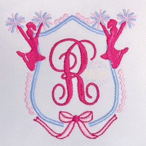 Cheerleading Crest Machine Embroidery Design