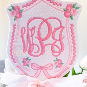 Floral Crest Machine Embroidery Design