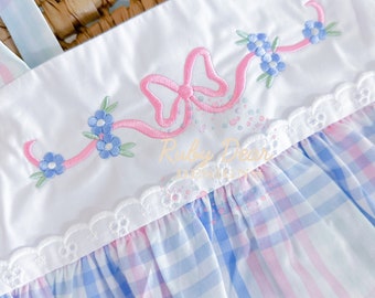 Bow with Flowers Satin Stitch Machine Embroidery Design