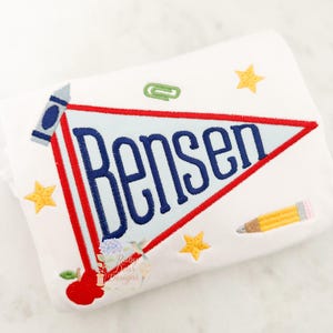 Back To School Pennant Appliqué Machine Embroidery Design