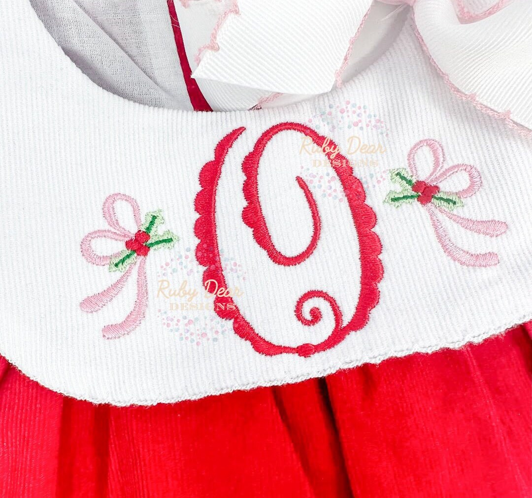 Holly Berry Single Side Bow Mini Satin and Fill Stitch Machine Embroidery Design - Etsy