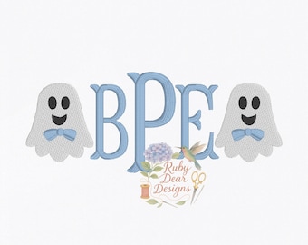 Motif de broderie machine à point de remplissage miniature Ghost Boy
