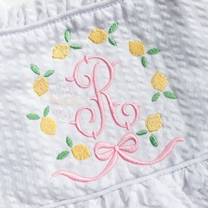 Lemon Bow Frame Machine Embroidery Design