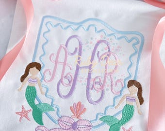 人魚の刺繍パターン A4サイズ PDF 人魚と亀の誕生日クラウン ギフト用