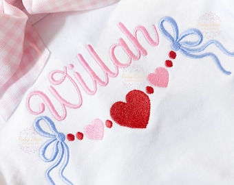 Love and Bows Frame Machine Embroidery Design