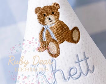 Teddy Bear Mini Fill and Satin Stitch Machine Embroidery Design