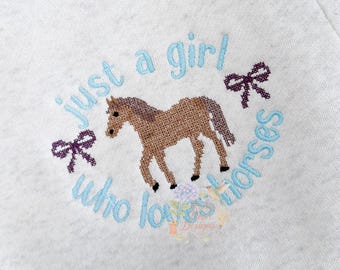 Horse and Mini Bows Cross Stitch Machine Embroidery Design
