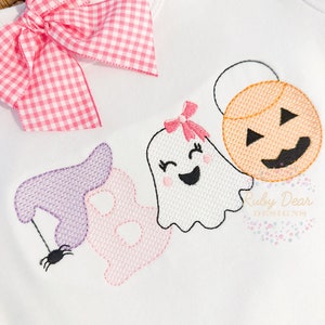BOO Girl Sketch Stitch Machine Embroidery Design