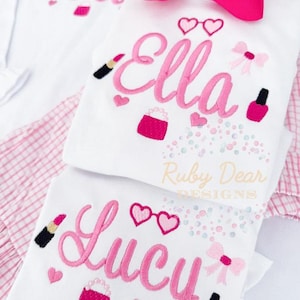 Crea tu propio diseño de bordado a máquina de satén y puntada de relleno para maquillaje de niñas.