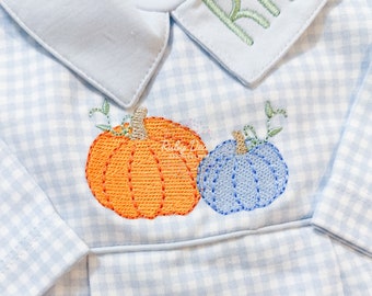 Pumpkin Duo Mini Fill Stitch Machine Embroidery Design