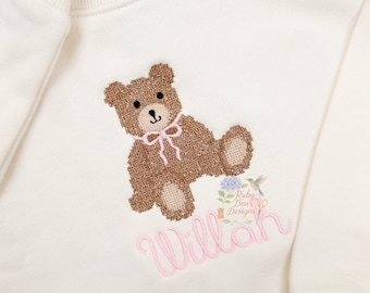 Teddy Bear Cross Stitch Machine Embroidery Design