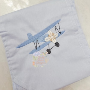 Airplane Vintage Style Mini Fill and Satin Stitch Machine Embroidery Design